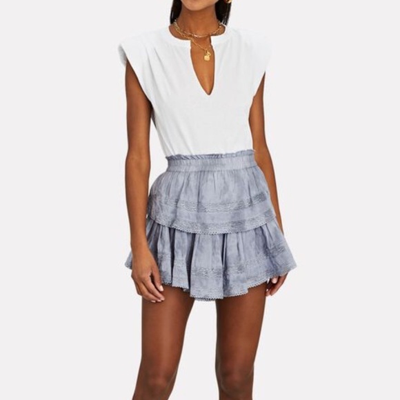 Frame Denim Tops - FRAME Padded Shoulder V-Neck T-Shirt